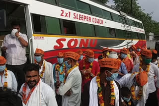Former MLA leaves Asst Kalash Rath Yatra bus