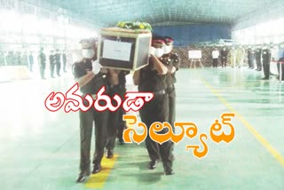 colnal santosh babu funeral with armed respects