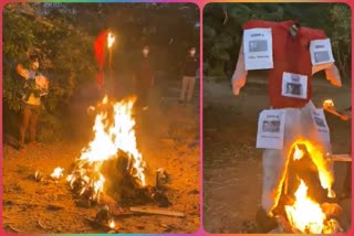 Akhil Bharatiya Vidyarthi Parishad burnt effigy of China