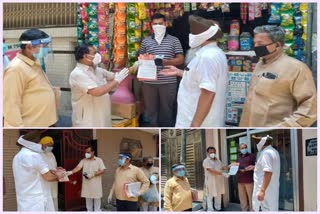 bjp mla ajay mahawar distributing prime minister letter along with masks