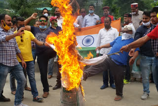 BJP burnt effigy of President of China