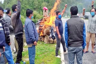 Chinese pez effigy burn tezpur sonitpur assam etv bharat news