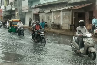 waterlogging on main road in begumpur of delhi after rain