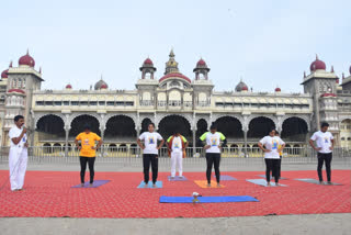 ಮೈಸೂರಿನಲ್ಲಿ ಯೋಗ ದಿನ ಆಚರಣೆ