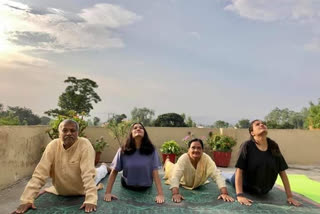 Yoga Day at home in Paonta