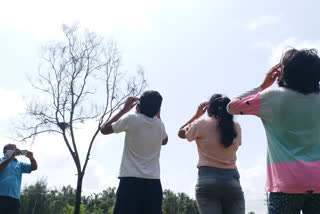 Students watched the eclipse at the Regional Science Center