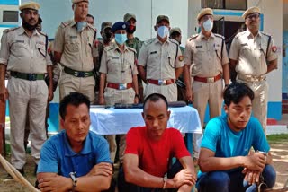 apprehanded three rhino pochers with arms at diphu karbi anglong assam etv bharat news