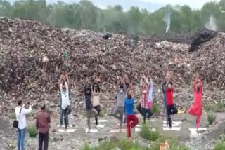 yoga in garbage