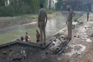 police arrested people who Bathe in the canal