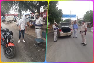 Police are constantly deployed for checking vehicles at Jhaoda border