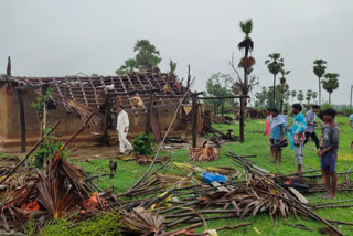 Villagers houses destroyed by strong winds