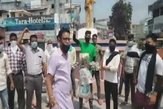 begampura tiger force protests by burning Chinese effigy in hoshiarpur