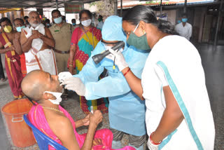 covid tests conducting to mopidevi temple staff in krishna district