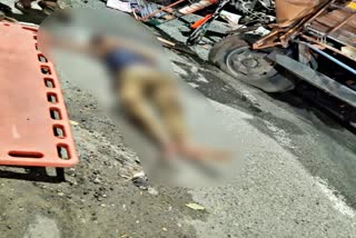 ajmer news  road accident in ajmer  mini truck rammed into trolley  adarsh nagar police station area  adarsh nagar police station  ASI rajpal yadav  etv bharat news