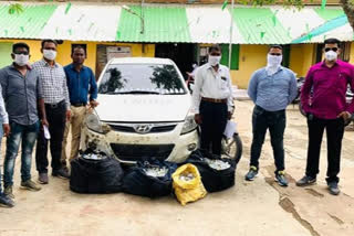 illegal alcohol and vehicle seized by state excise department in chandrapur