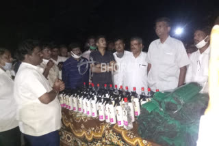 Free Sanitizer Distribution for SSLC students in Chikodi