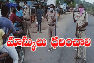 Fine for 30 people not wearing masks in bhadradri kothagudem district