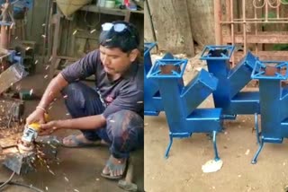 A young man inventing a hot water heater