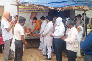 mla nandkishor gurjar laid foundation of jagannath temple at ram vihar