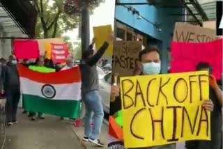 Non Resident Indian are protest in Canada against the China