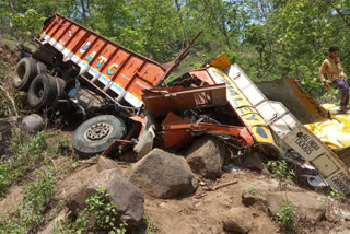 Transport lorry rollover in Kerimerry Ghat road