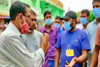 casual health workers protest in mangaldoi
