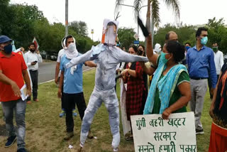 pti teachers protest in panchkula for re joining