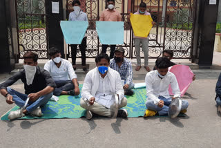 NSUI protest over the demand for promotion of students