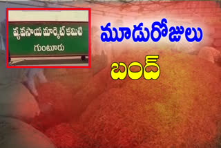 guntur chilli yard bandh for three days