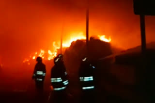 Massive fire engulfs a cotton factory in Tamil Nadu's Tiruppur district