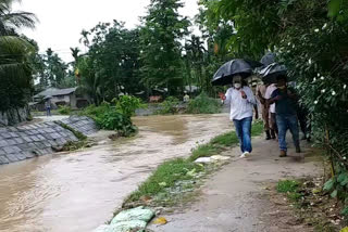 MLA Utpal borah visited the broken part of Chatrang river embankment