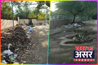 Litter heap cleaned from road near electronic market of RK Puram