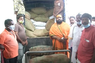 Vegetable distribution to Thirumala Annaprasadam Trust at chittoor district