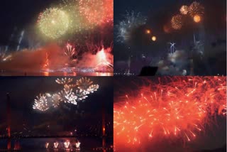 Fireworks lit up in the Russian city of St Petersburg as it marked the End of the School year