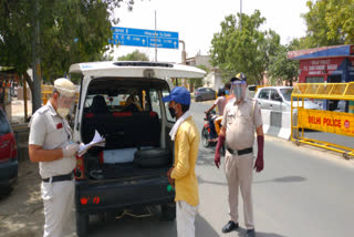 vehicle checking on jharoda border delhi