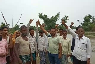 dalgoan farmer protest aginest mla and minister water resource department