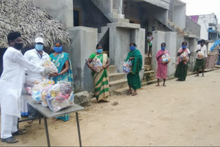 grossries distributes to poor families in srikakulam dst