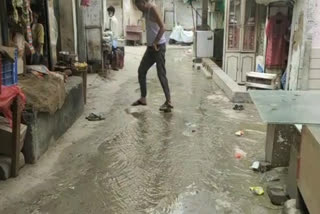 People forced to walk on sewer water in Basant Gaon at delhi