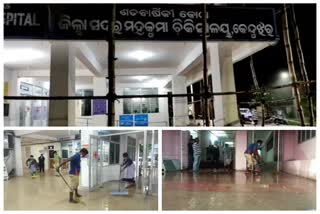 Rain Water locked in District Headquater Hospital, keonjhar