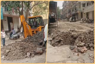 Road construction work of Indra Vikas resumed after lockdown