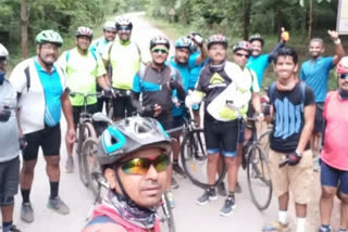 Cyclists awareness about save nature