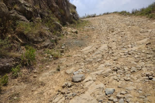 Banon village people raised demand to department road repaired