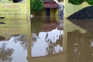 Rain water enters village panchayat building