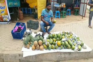 Teacher selling fruits