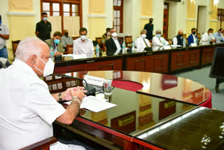 CM Yediyurappa held meeting, CM Yediyurappa held meeting for coronavirus crisis, bangalore coronavirus crisis, bangalore coronavirus crisis news, ಸಿಎಂ ಯಡಿಯೂರಪ್ಪ ಸಭೆ, ಕೊರೊನಾ ಬಿಕ್ಕಟ್ಟಿನ ಸಂಬಂಧ ಸಿಎಂ ಯಡಿಯೂರಪ್ಪ ಸಭೆ, ಬೆಂಗಳೂರಿನಲ್ಲಿ ಕೊರೊನಾ ವೈರಸ್​ ಬಿಕ್ಕಟ್ಟು, ಬೆಂಗಳೂರಿನಲ್ಲಿ ಕೊರೊನಾ ವೈರಸ್​ ಬಿಕ್ಕಟ್ಟು ಸುದ್ದಿ,