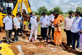 mla manik rao started raithu vedhika building works in mannapur