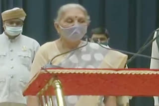 ANADIBEN PATEL TAKING OATH MP GOVERNOR