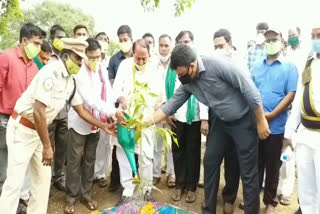 Minister indrakaran and Collector planted plants in Komaram Bheem area