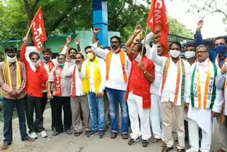 Workers' strike in Mandamarri area in mancherial district