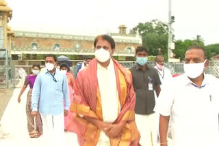 rajyasabha member mopidevi venkataramana visited tirumala